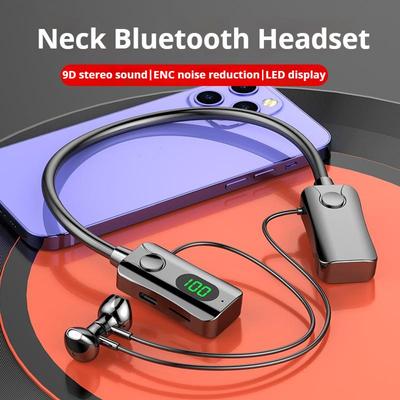 #Ultra Long Life Bluetooth 5.4-oortelefoons HiFi-geluid Oordopjes LED-scherm Draadloze hoofdtelefoon Sport nekband Nekhangende headsets