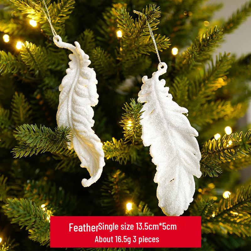 Angel Wing High Heel Christmas Ornaments with Snowflakes and Feathers, White Resin