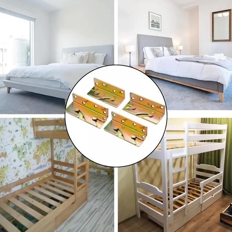4 Sätze Hochleistungs-Bettbeschläge Nicht-Zapfen Bettrahmeneisenware Bettgitterbeschläge Holzmöbelscharnier Befestigungsverbinder