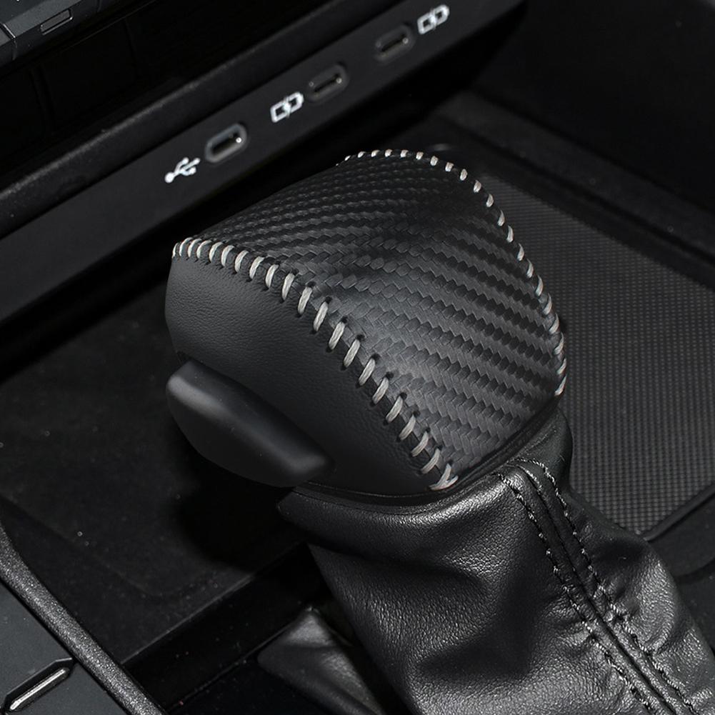 Car Leather Gear Shift Knob Cover Automatic Anti-slip Protector Wear Protection For 2024 Toyota Land Cruiser Prado LC250