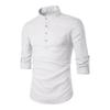 New Men's Casual Blouse Cotton Linen Shirt Loose Tops Long Sleeve Tee Shirt Spring Autumn Casual Handsome Men Shirts