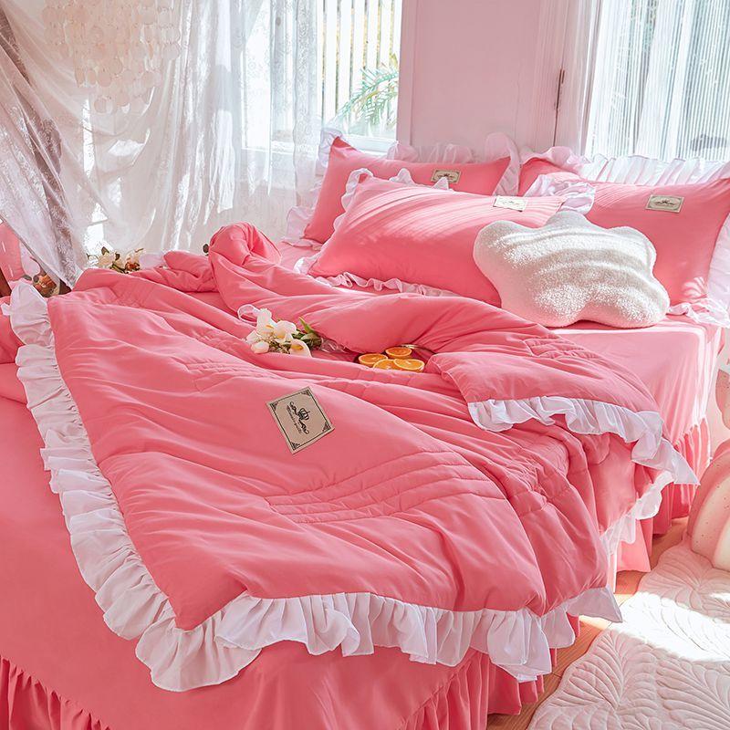 Cool Lace Washed Cotton Air Conditioning Sheets Double Sheets Thin Blankets
