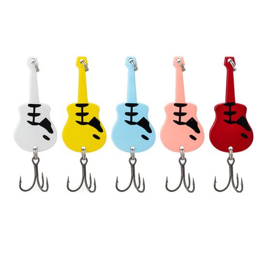 5Pcs 5.4CM/11G Guitar Spinner Blade Lure with Hook Metal Rotating Sequin Spinner Bait Saltwater Freshwater Trout Perch Pike Bass Fishing Accessories