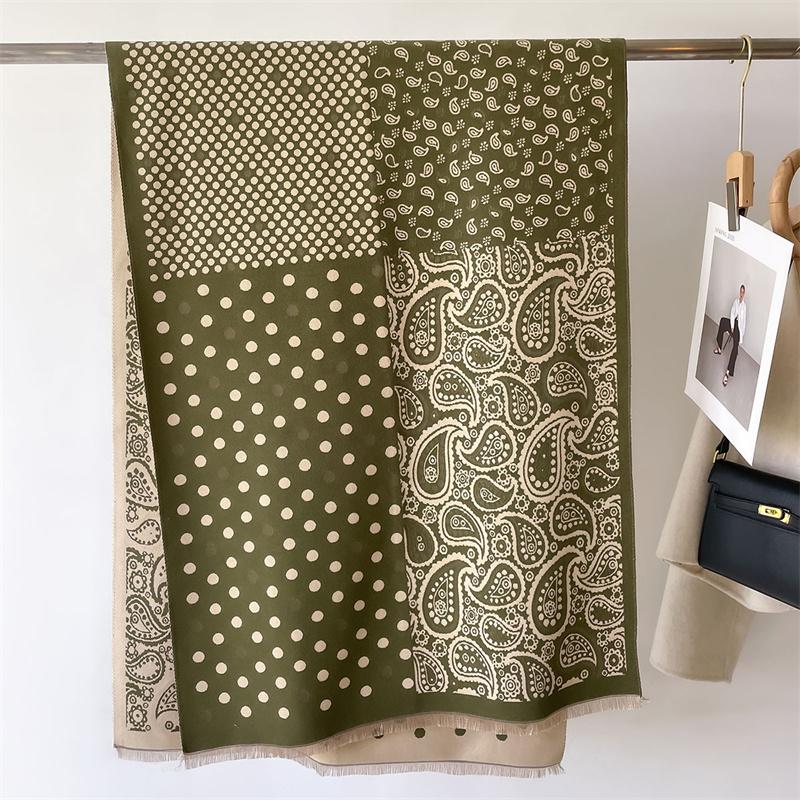 

Кашемировые шарфы для женщин Зимние шали Теплые накидки Женская пашмина с принтом пейсли Шарф-одеяло Шейный платок Повязка на голову Хиджабы Столы