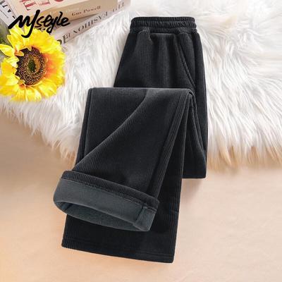 MJ STYLE Women's Winter Corduroy Straight-Leg Pants