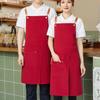 Tablier à Double Épaule en Toile Imperméable et Résistante à l'Huile, Tablier de Travail et de Cuisine pour Boulangerie, Magasin de Thé au Lait, Traiteur