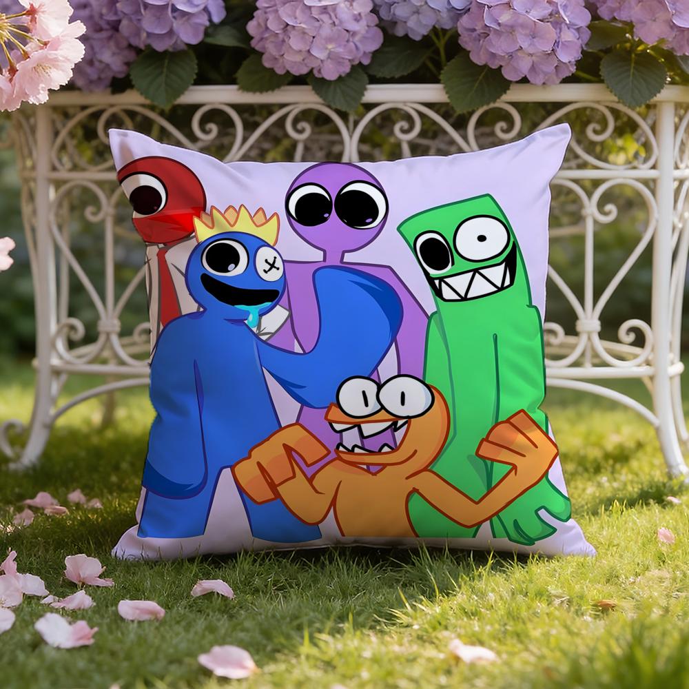 Anime R-Rainbow F-Friends cartoon Cushion Cover Home & Car Dual-Scene Pillow Cover: Reversible for Premium Comfort