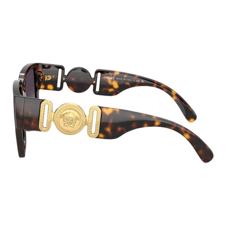 Versace Logo Design Square Sunglasses Unisex Sunglasses Havana 0VE44831088G