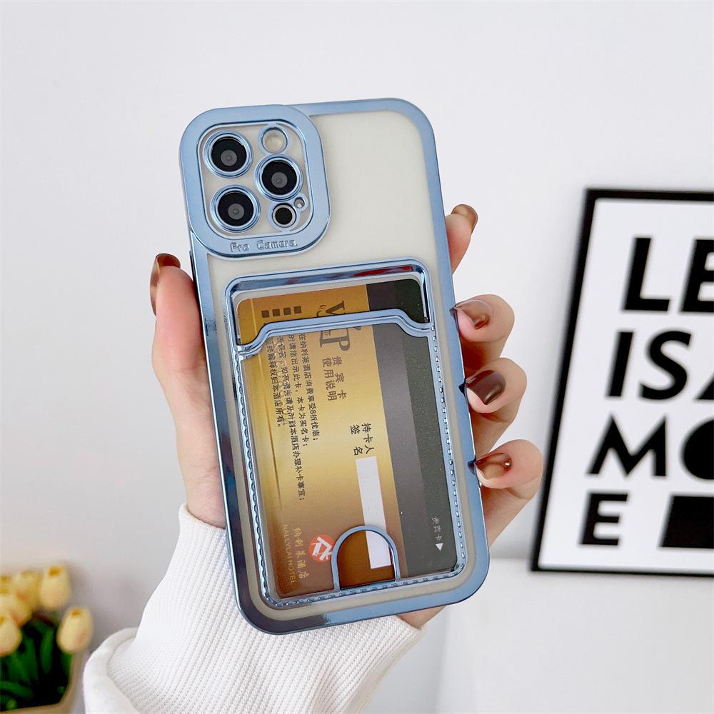 Applicable To IPhone16 Mobile Phone Case New Card 14 Apple 17 Protective Case 15 Promax Anti Fall Transparent Electroplating