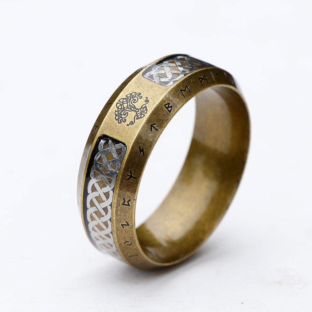 2023 Специальный дизайн Кольцо викингов из нержавеющей стали Кольцо с рунами Древо жизни Для мужчин Винтажный кельтский узел Руна Винтажные украшения 7