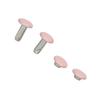 500 Sets Leather Rivets 6x8mm Electroplated High Strength Metal Widely Used Double Cap Rivets for Hat Belt Shoes Pink
