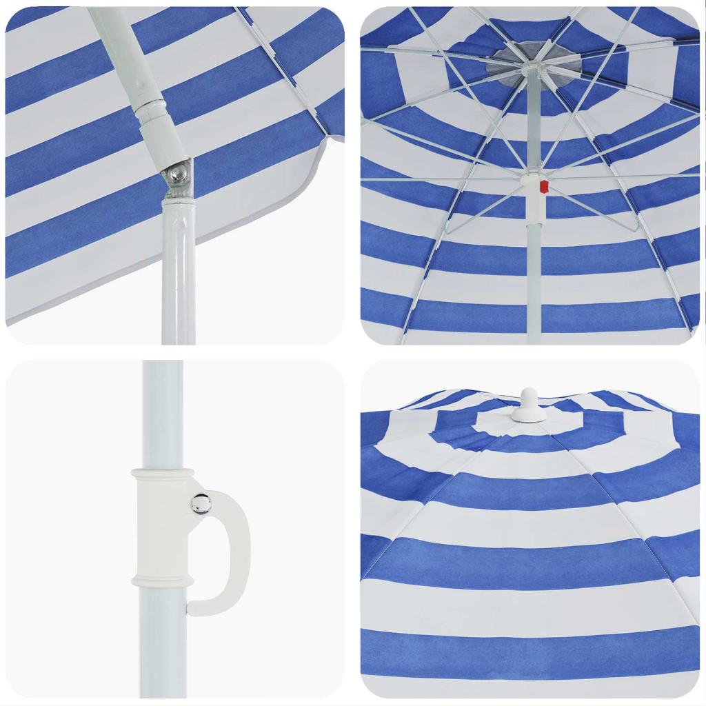 Garden Sun Umbrella 170T Polyester Blue and White