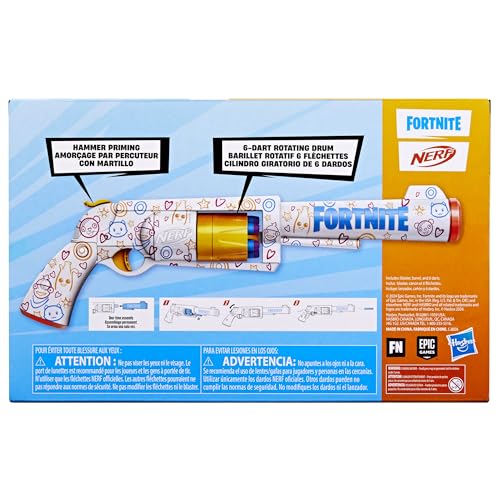 Nerf Fortnite FRENZ 4 EVER Blaster, Virtuální kód, FRENZ 4 EVER Wrap, 6 Elite šipek, 6-šipkový bubínek, Dárek Fortnite (G1132) Autentický