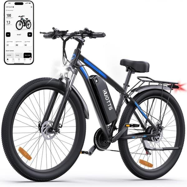 Bicicletă electrică DUOTTS C29, motor fără perii de 750W, sistem de viteze Shimano cu 21 de trepte, baterie de 15AH, autonomie 50-60 km