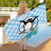 Funny P-PinguS Cute Cartoon Microfiber Blanket Quick Drying Beach Towels Oversized Printing Super Absorbent Pool Towel Blanket