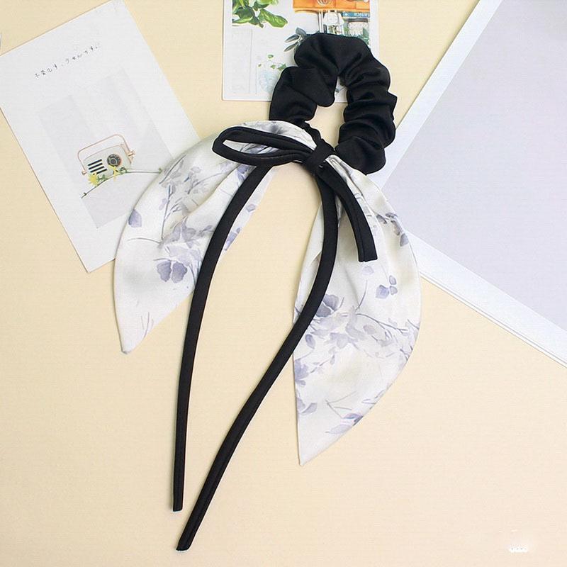 

Корейские атласные резинки для волос с бантом для женщин, черные эластичные резинки для волос, банты для волос для девочек, кокетливые повязки для волос, платочки-скранчи
