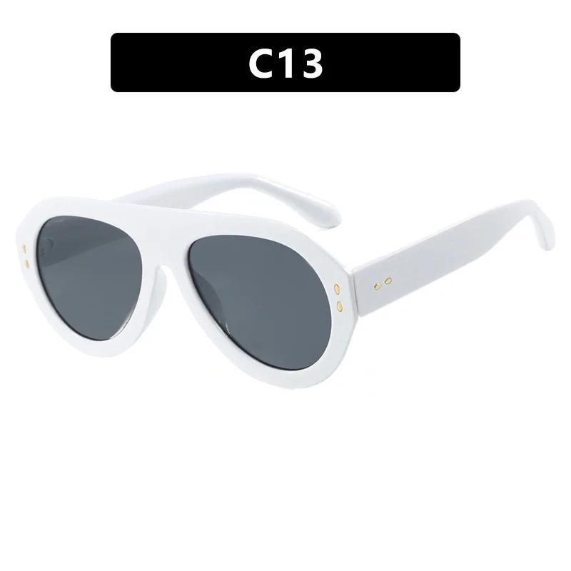 

Vintage Flat Top Pilot Sunglasses Women For Men Luxury Brand Designer Sun Glasses Punk Anti Blue Light Glasses Optical Big Frame as the picture