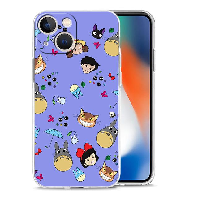 Totoro Soft Phone Case for iPhone 11 Pro 8 7 6S X XS 12 Pro Max 14 Plus XR 13 Mini SE 14Pro 11 Cartoon Cute Japan Anime Cover