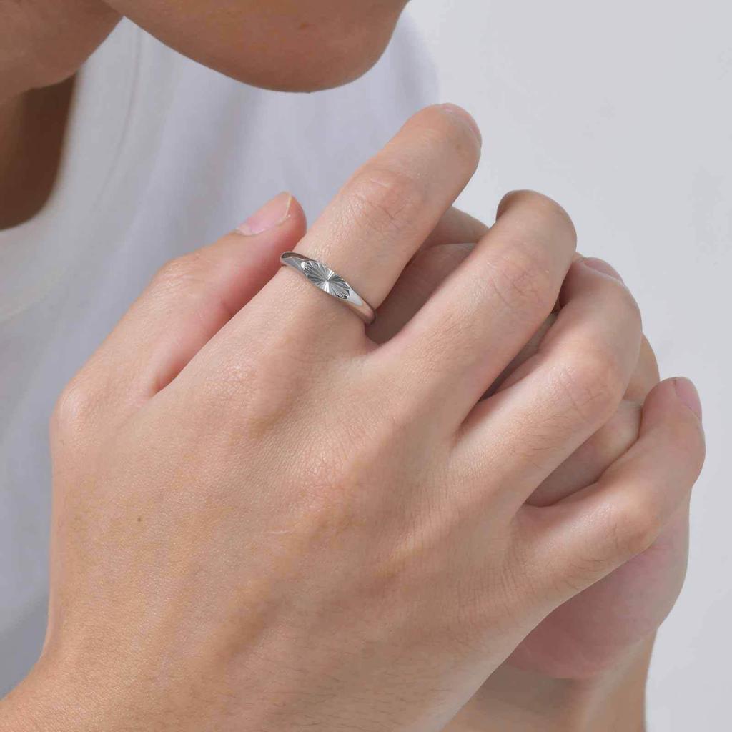 Fashionable Men's & Women's Oval Carved Stainless Steel Ring - RC-734
