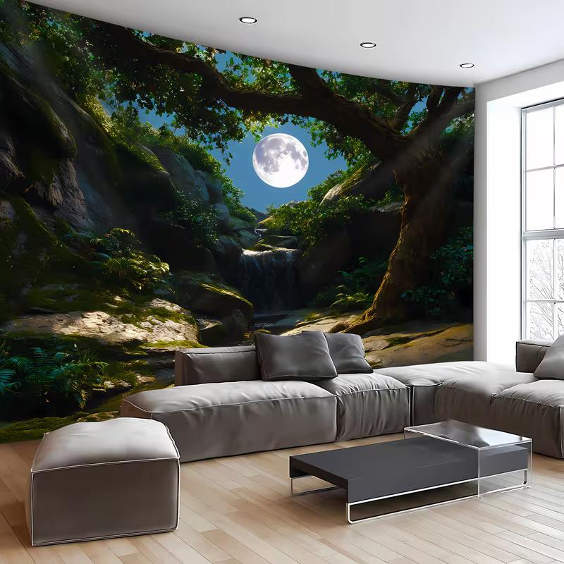 2D HD Print Moon & Tree Nature Tapestry Bohemian Home Decor