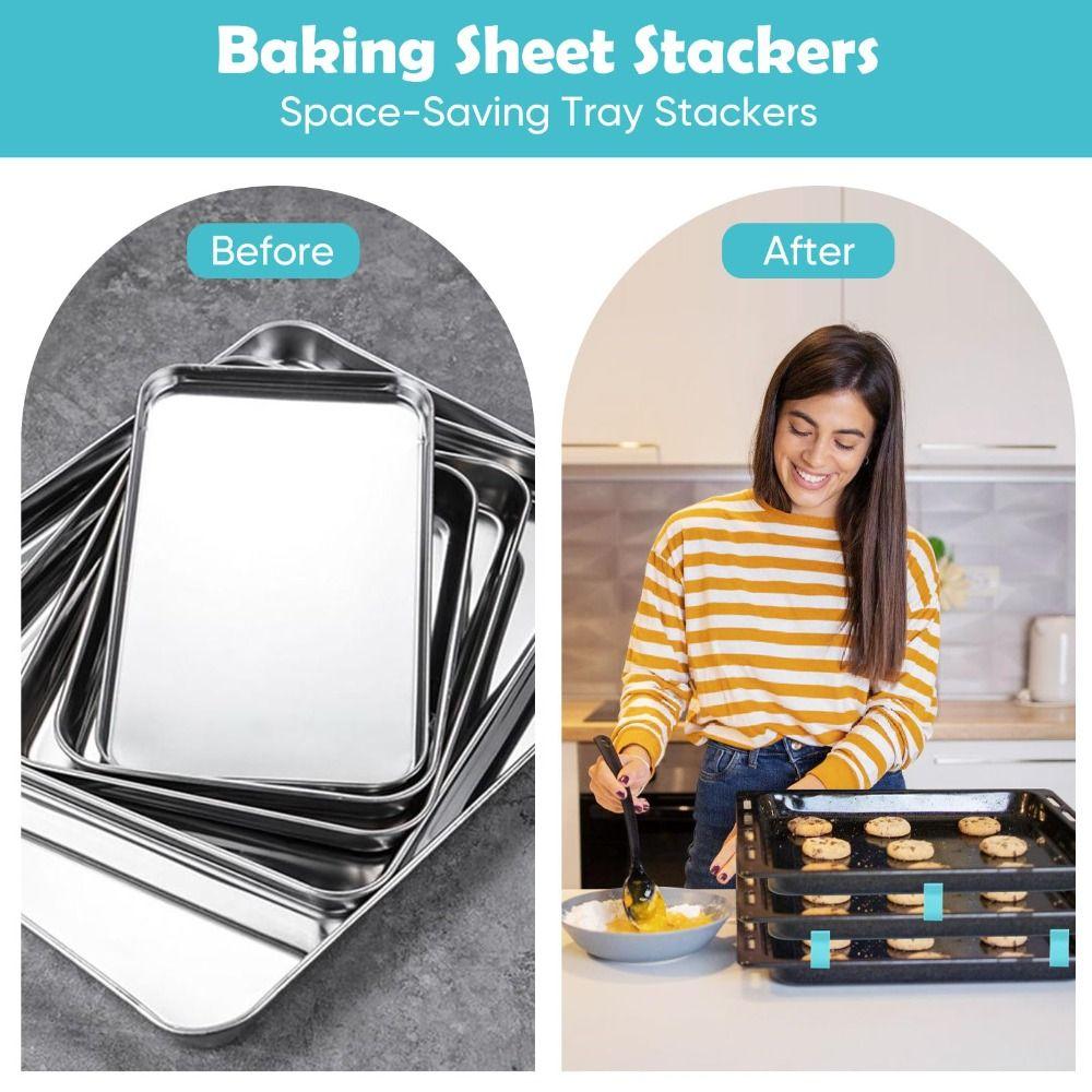 Plastic Trays Stacking Holder Space-Saving Pallet Clamp Refrigerator Tray Clamp  for Home Kitchen