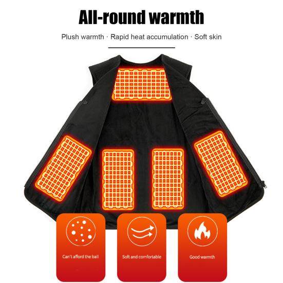 Heating Waistcoat 5 Heating Zones 3 Adjust Mold Comfortable to Wear V