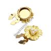 X6HE 2pcs Women's Shirt Button Cover, Floral Cufflinks With Sparkling Diamonds, Gold and Silver Cufflinks Shirt Button Cover