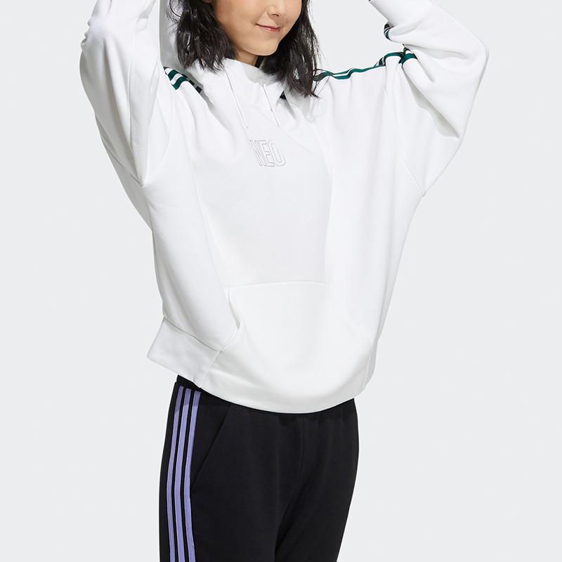 Adidas Neo Womens Favorite February Shadow Color Block Hoodie Women Hoodies White GS2599