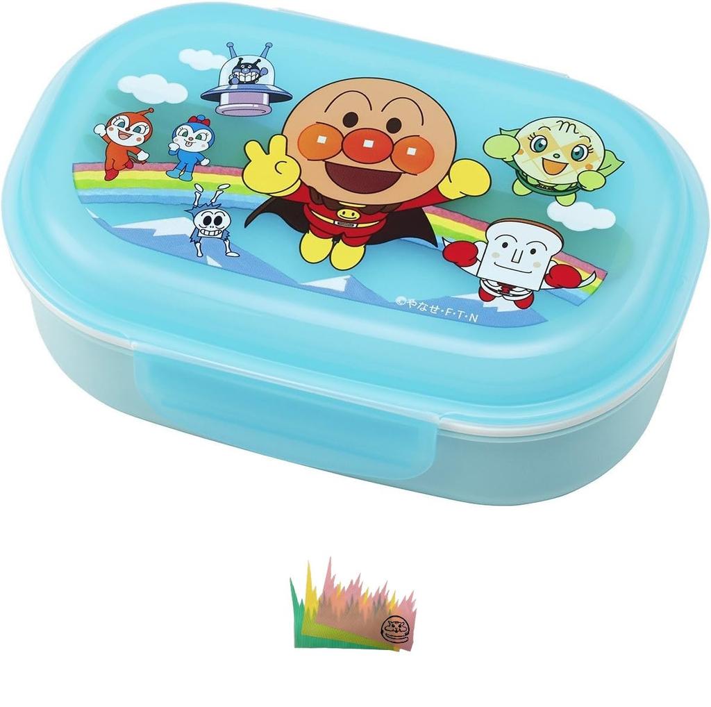 Anpanman Bento 1 Dishwasher and Microwave Includes Made in Blue Box, Tier, Safe, Fork, Japan, 270ml, (Bento Box, Balanced)