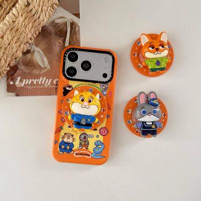 Zootopia Resin Cartoon MagSafe Phone Holder with Retractable, Foldable Design and Strong Air Cushion.