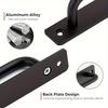 2pcs Barn Door Handles, Sliding Door Handle, Black Cabinet Handles, Door Pull Handle, Aluminum Alloy Door Pulls with Plate