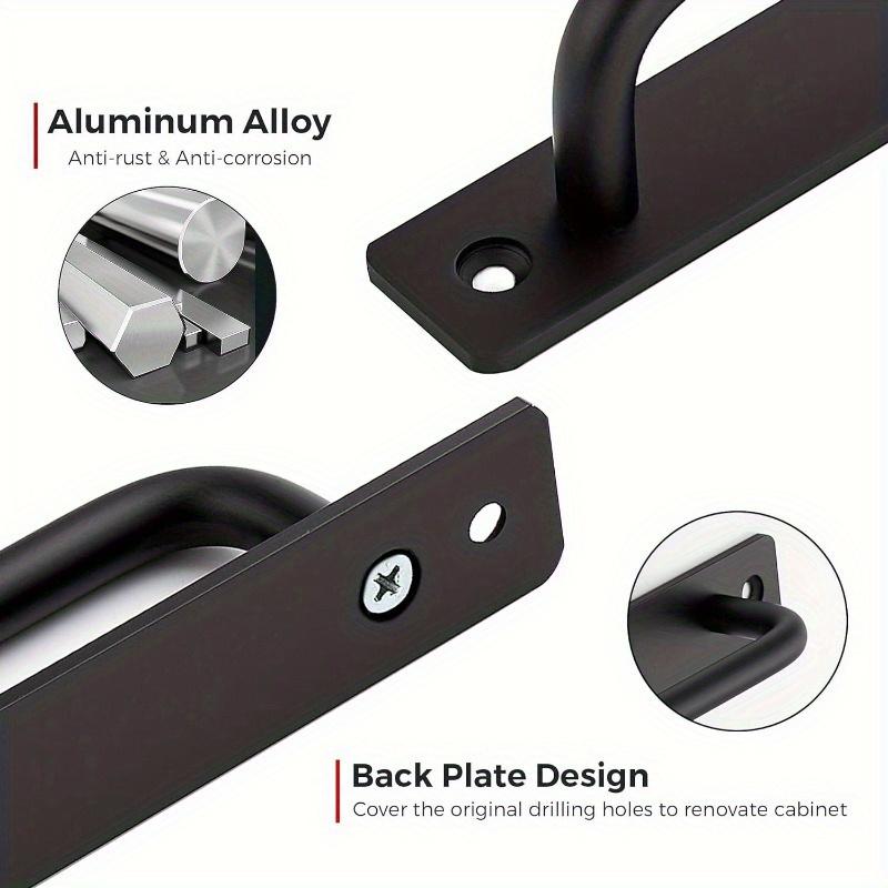 2pcs Barn Door Handles, Sliding Door Handle, Black Cabinet Handles, Door Pull Handle, Aluminum Alloy Door Pulls with Plate