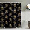 Bathroom Shower Curtain Set Waterproof Vintage Spiderweb Halloween Gothic Horror Decor Dark Room Divider Fabric