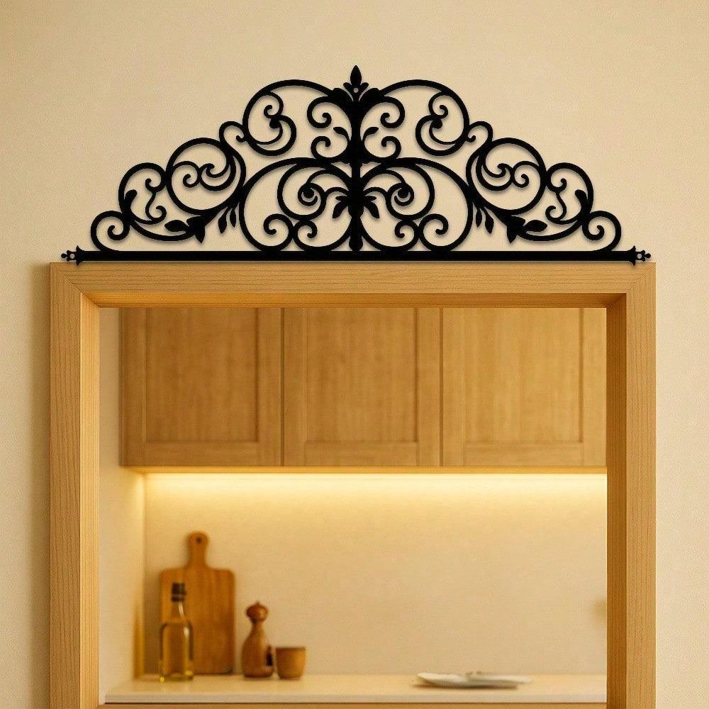 1-Piece Floral Metal Door Crown Wall Decor Home Hanging Ornament