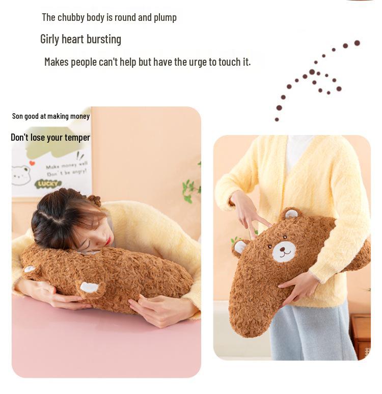 Adorable Plush Bear Pillow Cushion - Perfect for Office Naps & Birthday Gifts
