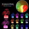 6/12 Pcs 3D Lamps Base LED Night Light DIY Clear Acrylic Sheets RGB Color Remote USB Cable Light Stand Decor Room Christmas Gift