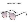 Metal Frame Square Sunglasses Chic UV Protection Double Beam Double Beam Sunglasses Fashionable Square Lens Metal Sunglasses