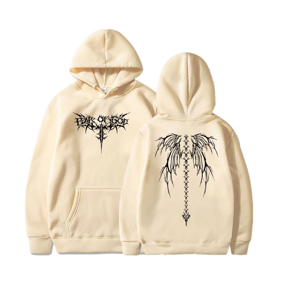 Death Wings Print Zipper Hoodie Men Women Gothic Y2k Jacket Hoodies Casual Sweatshirt Coat Streetwear Winter Autumn
