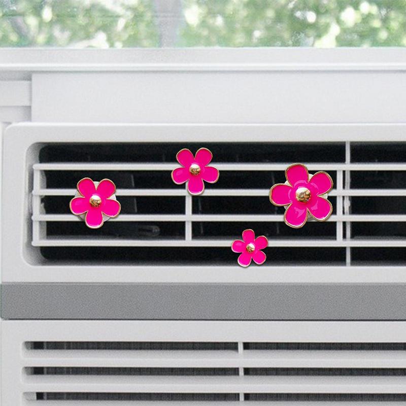 4 Pcs Flowers Car Air Outlet Perfume Clip Car Aromatherapy Decoration Interior Perfume Pendant Ornaments Car Accessories