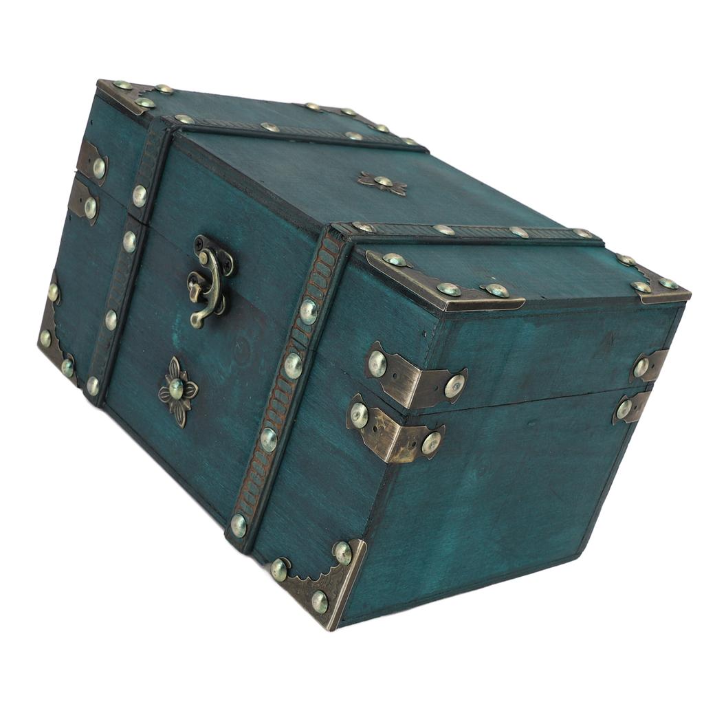 Vintage Treasure Chest Box 8.54x5.91x5.12in Wooden Retro Jewelry Storage Box Versatile Decorative Treasure Box for Home Bedroom