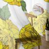 Yellowl Color Engraved Ink Art Sheer Curtains for Living Room Transparent Tulle Window Curtain Bedroom Kitchen Decor Veil Drapes