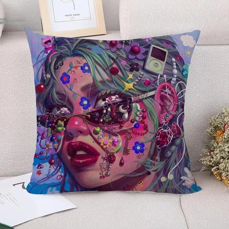 E-eunpyon Art Decorative Cushions for Sofa Cushion Covers Body Pillow Cover Pillowcases Car Decoration Pillowcase