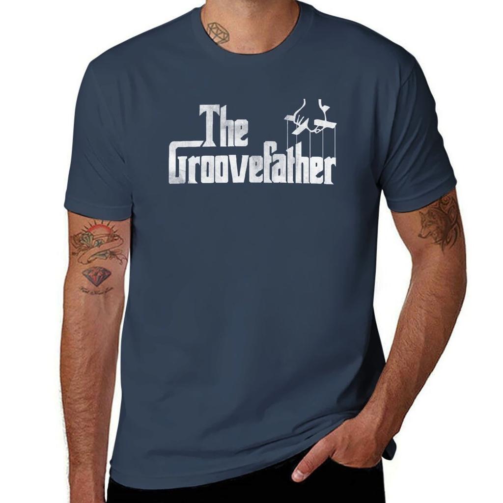 The GrooveFather T-Shirt Men T Shirt Cotton 100% Black Cotton T-shirt Plain for Man Package T-Shirt