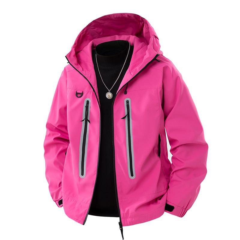Spring and Autumn Men's and Women's Multi Pocket Hooded Waterproof Jacket Casual Jacket