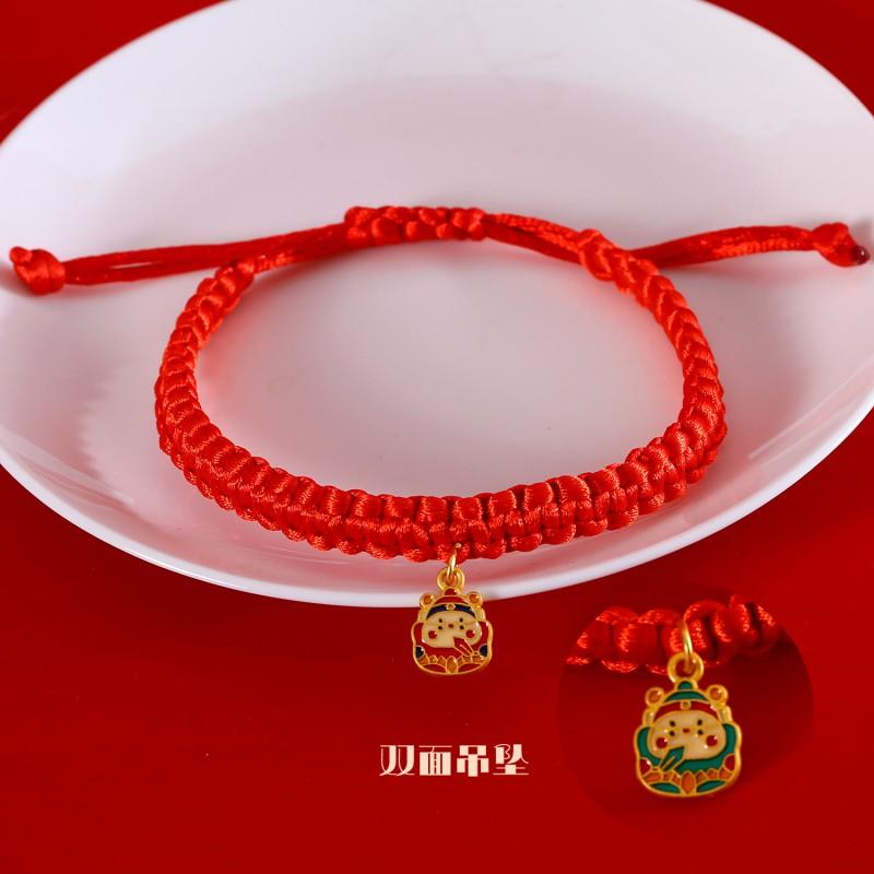 Red Rope Pet Collar With Lucky Charm Bell Pendant Cats Dogs Chinese New Festival Decor