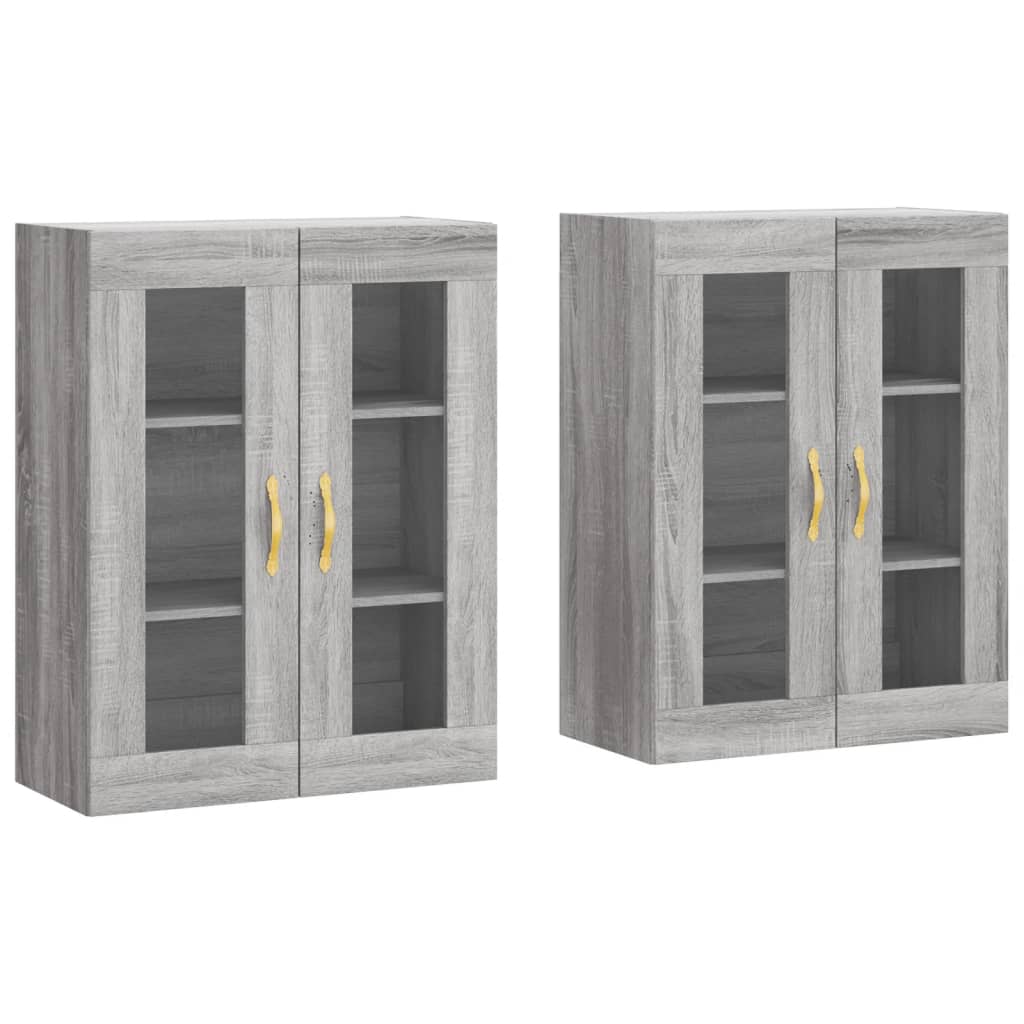Wall Cabinets 2 pcs Grey Sonoma Wood Based Material