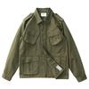 Chaqueta Cargo de Bolsillo Americano para Hombre Primavera Otoño Abrigos Tácticos Vintage Cuello Ropa Exterior Casual de Moda