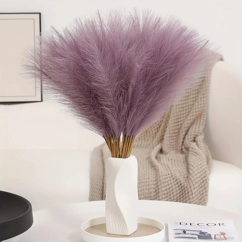 10Pcs Artificial Pampas Grass Decor Faux Reed Plume Plants for Home Wedding Table Decoration Festive Party Supplies