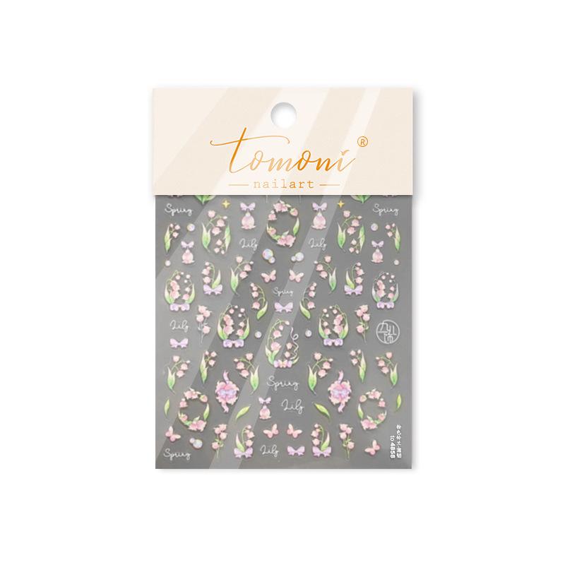 Tomoni Kids' Nail Art Stickers - Japanese Floral Designs, Thin & Durable