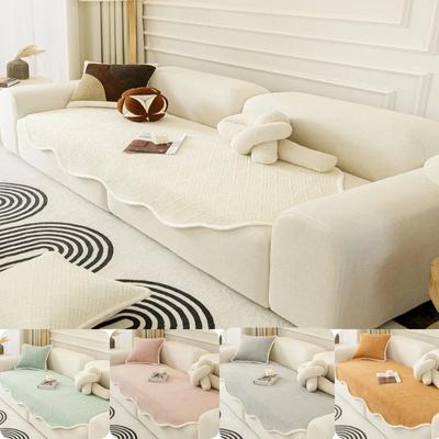 Thick Plush Sofa Mat Winter Warm Universal Sofa Towel Non-Slip Elastic Couch Cushion Cover for Living Room Multi-sizes
